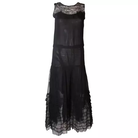 Vintage 1920s Black Evening Gown at 1stDibs | 1920s evening dresses for sale