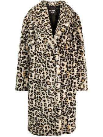 Boutique Moschino leopard print single-breasted overcoat A06195891 - Farfetch