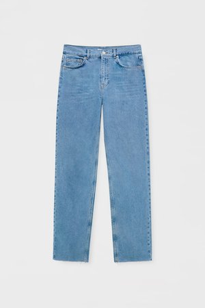 High-rise blue jeans - Contains recycled cotton - pull&bear