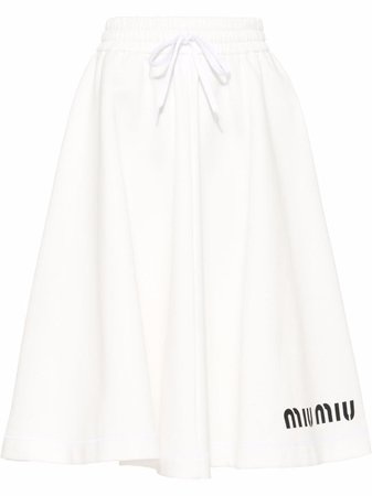 Miu Miu Cotton Fleece Midi Skirt - Farfetch