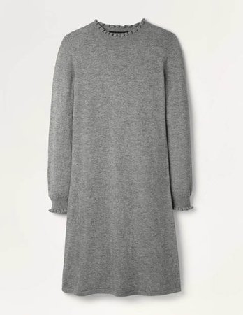 Lara Knitted Dress - Dark Grey Melange | Boden US