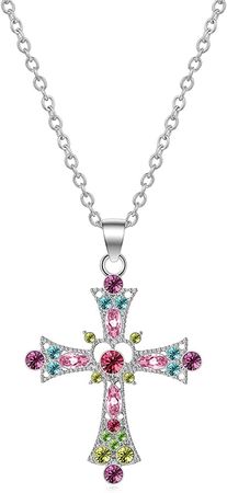 Amazon.com: TOBENY Gothic Cross Necklace for Women Y2K Pink Crystal Cross Pendant Necklace Punk Pendant Indie Zircon Choker Necklace Goth Jewelry for Women: Clothing, Shoes & Jewelry