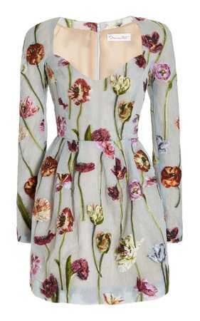 Floral Fil Coupe Mini Dress By Oscar De La Renta | Moda Operandi