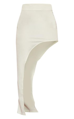Cream Satin Extreme Asymmetric Maxi Skirt - Maxi Skirts - Skirts - Womens Clothing | PrettyLittleThing USA