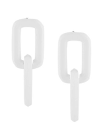 White Off-White double-link drop earrings - Farfetch