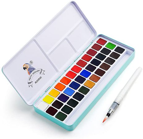 Amazon.com: Lightwish MeiLiang Watercolor Paint Set, 36 Vivid Colors in Pocket Box with Metal Ring and Bonus Watercolor Brush, Perfect for Students, Kids, Beginners & More