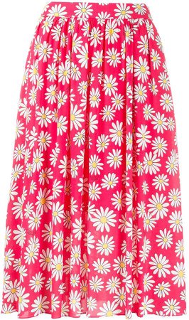 Daisy Print Pleated Skirt