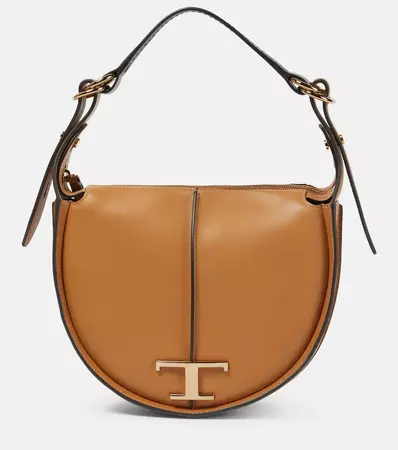 Timeless Small Leather Shoulder Bag in Brown - Tods | Mytheresa