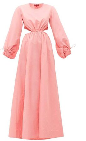 Ivy Drawcord Cut Out Maxi Dress - Womens - Pink