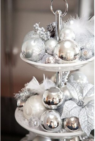silver Christmas decorations