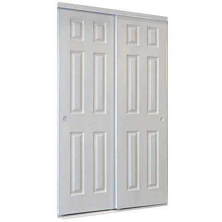 ReliaBilt 9205C Series 72-in x 80-in White 6-Panel Prefinished Steel Sliding Door (Hardware Included) in the Closet Doors department at Lowes.com