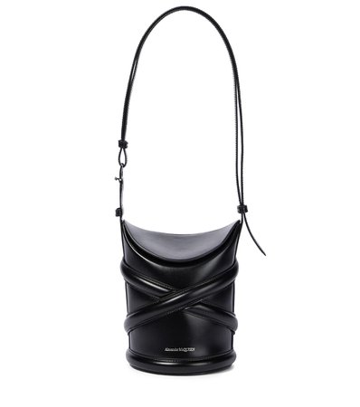 Alexander McQueen - Curve Small leather bucket bag | Mytheresa
