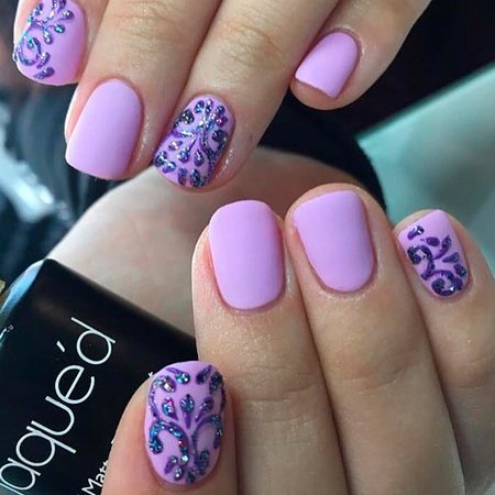 purple nail art