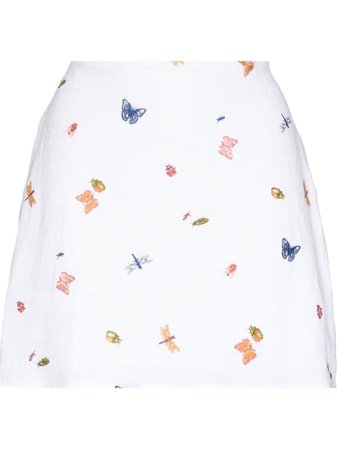 Reformation Embroidered Butterfly Mini Skirt - Farfetch