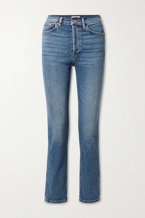 Blue 80s high-rise slim-leg jeans | RE/DONE | NET-A-PORTER