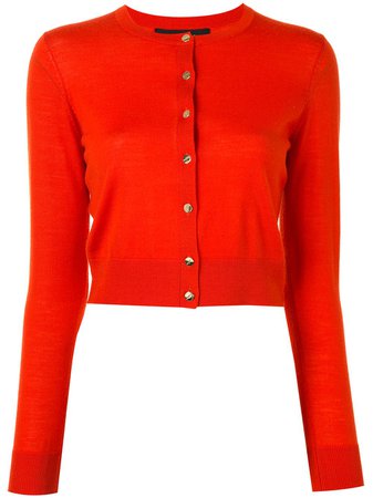 Shop red Paule Ka cropped wool cardigan with Express Delivery - Farfetch