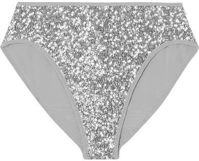 Sequined Bikini Briefs - Silver