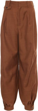 Loewe Pleated Wool Tapered Pants Size: 34