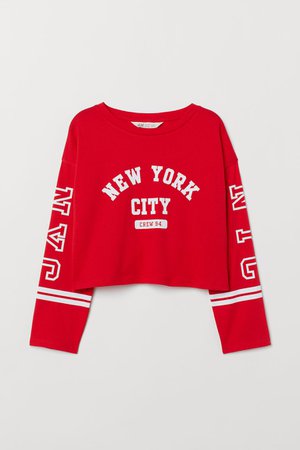 Top with Printed Design - Red/New York City - | H&M US
