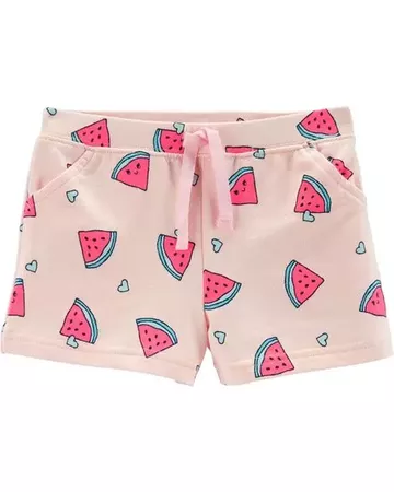 Baby Girl Watermelon Pull-On French Terry Shorts | Carters.com