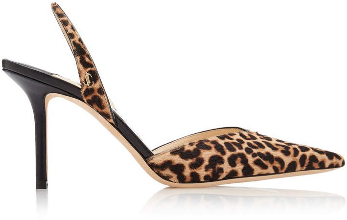 Thandi Leather And Printed Calf Hair Slingback Pumps