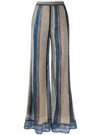 Blue & gold Missoni stripe knit trousers - Farfetch