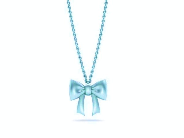 Aqua bow necklace
