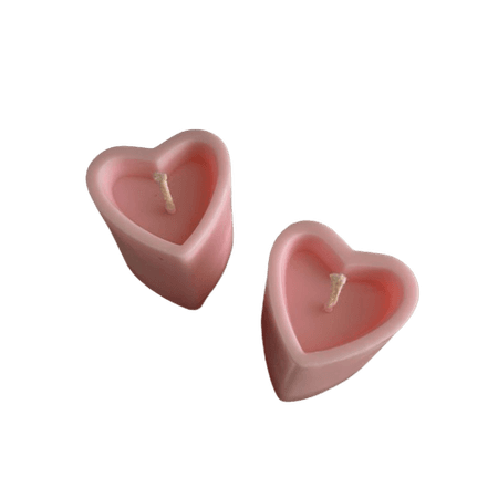 pink heart candle