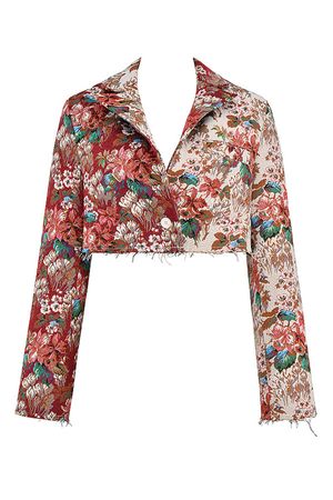 Clothing : Jackets :Tapestry Jacquard Cropped Blazer