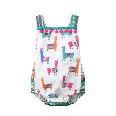 Baby Girl Llama Tassel Romper – The Trendy Toddlers