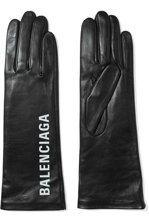 Balenciaga | Printed leather gloves | NET-A-PORTER.COM