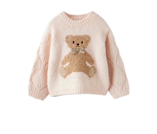 Zara pink bear sweater