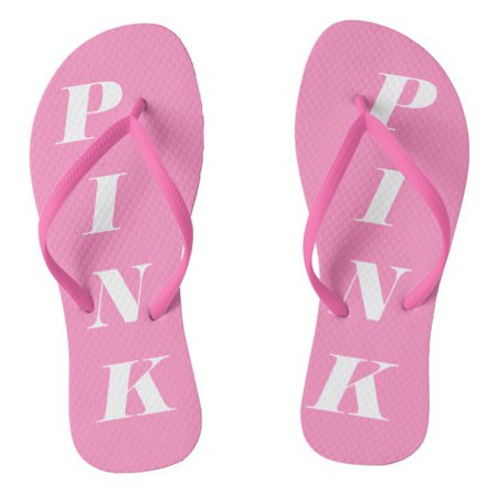Pink Soda Gingham Flip Flops Adult, Wide Straps | Zazzle.com