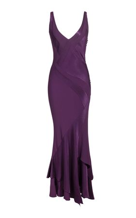 Christian Dior S/s 2005 Purple V-Neck Gown By Moda Archive X Tab Vintage | Moda Operandi