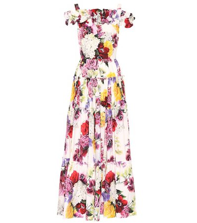 Floral-printed cotton maxi dress