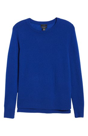 Halogen® Crewneck Cashmere Sweater Blue