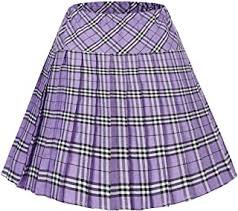 purple tartan skirt