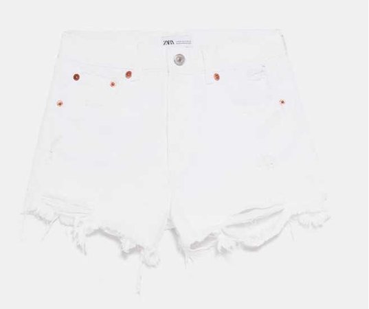 White denim Shorts Zara