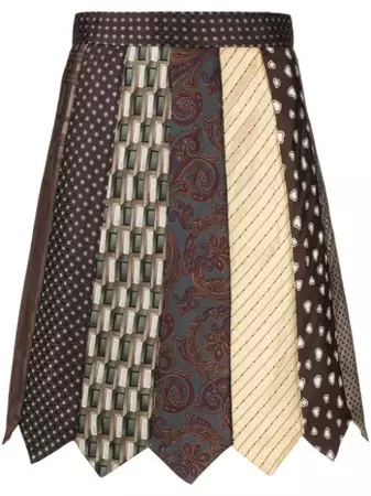 Moschino tie-patchwork high-waisted Skirt - Farfetch