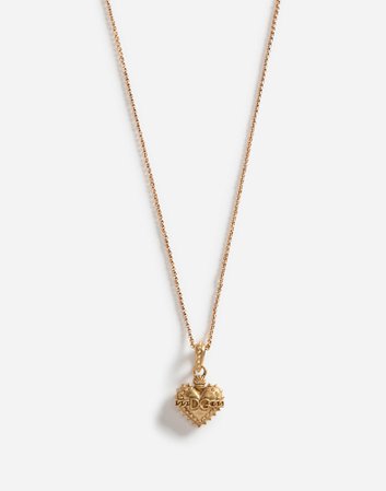 Dolce & Gabbana Gold Heart Drop Necklace