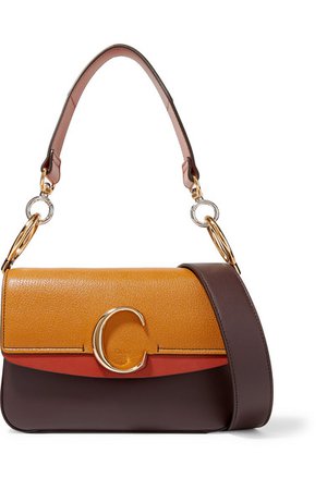Chloé | Chloé C small color-block leather shoulder bag | NET-A-PORTER.COM
