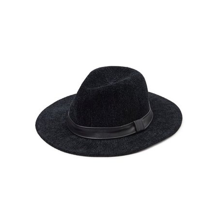 Scoop Chenille Fedora with Faux Leather Trim - Walmart.com