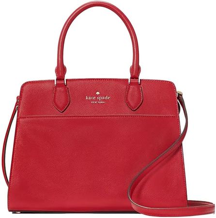 Amazon.com: Kate Spade New York Women's Madison Saffiano Leather Medium Satchel Bag, Candied Cherry : Clothing, Shoes & Jewelry
