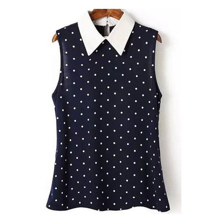 sleeveless collared blouse navy - Google Search