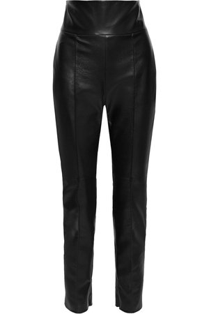 Black Leather slim-leg pants | Sale up to 70% off | THE OUTNET | ALEXANDRE VAUTHIER | THE OUTNET
