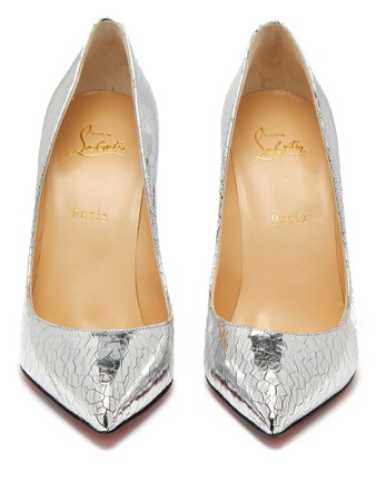 Pigalle 100 metallic cracked-leather pumps | Christian Louboutin | MATCHESFASHION.COM