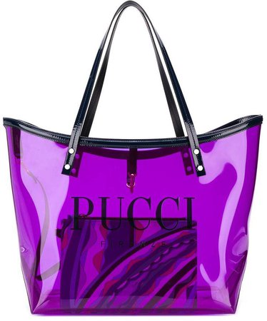 Transparent Purple Twist Tote Bag