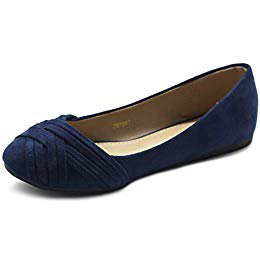 AmazonSmile | Ollio Women's Ballet Shoe Cute Casual Comfort Flat ZM1987(8 B(M) US, Navy) | Flats