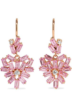 Suzanne Kalan | 18-karat rose gold, sapphire and diamond earrings | NET-A-PORTER.COM