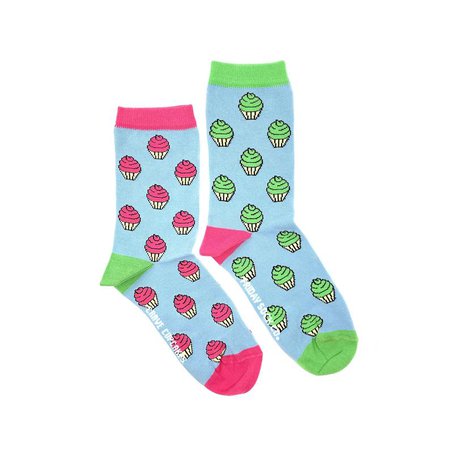Womens Socks Cupcakes V2 Mismatched socks Food Socks | Etsy